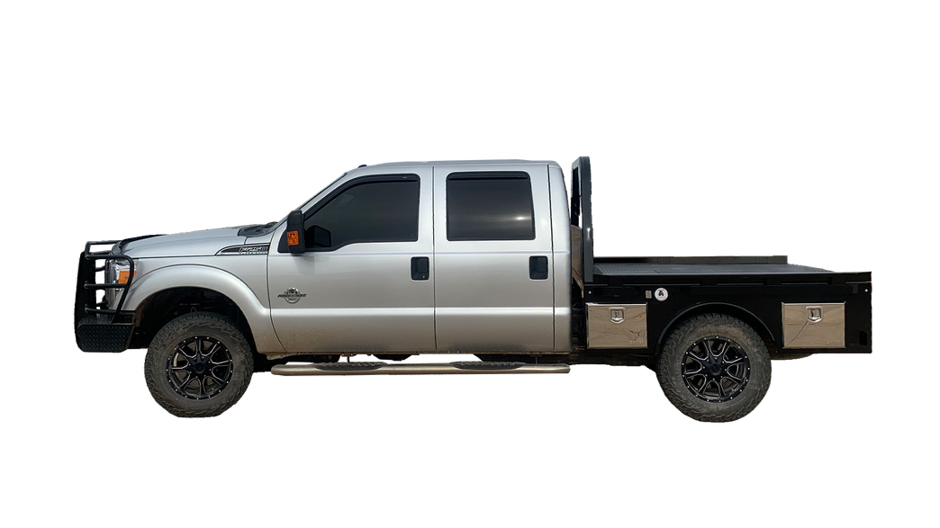 photo of truck with the arm bed viewed from the side