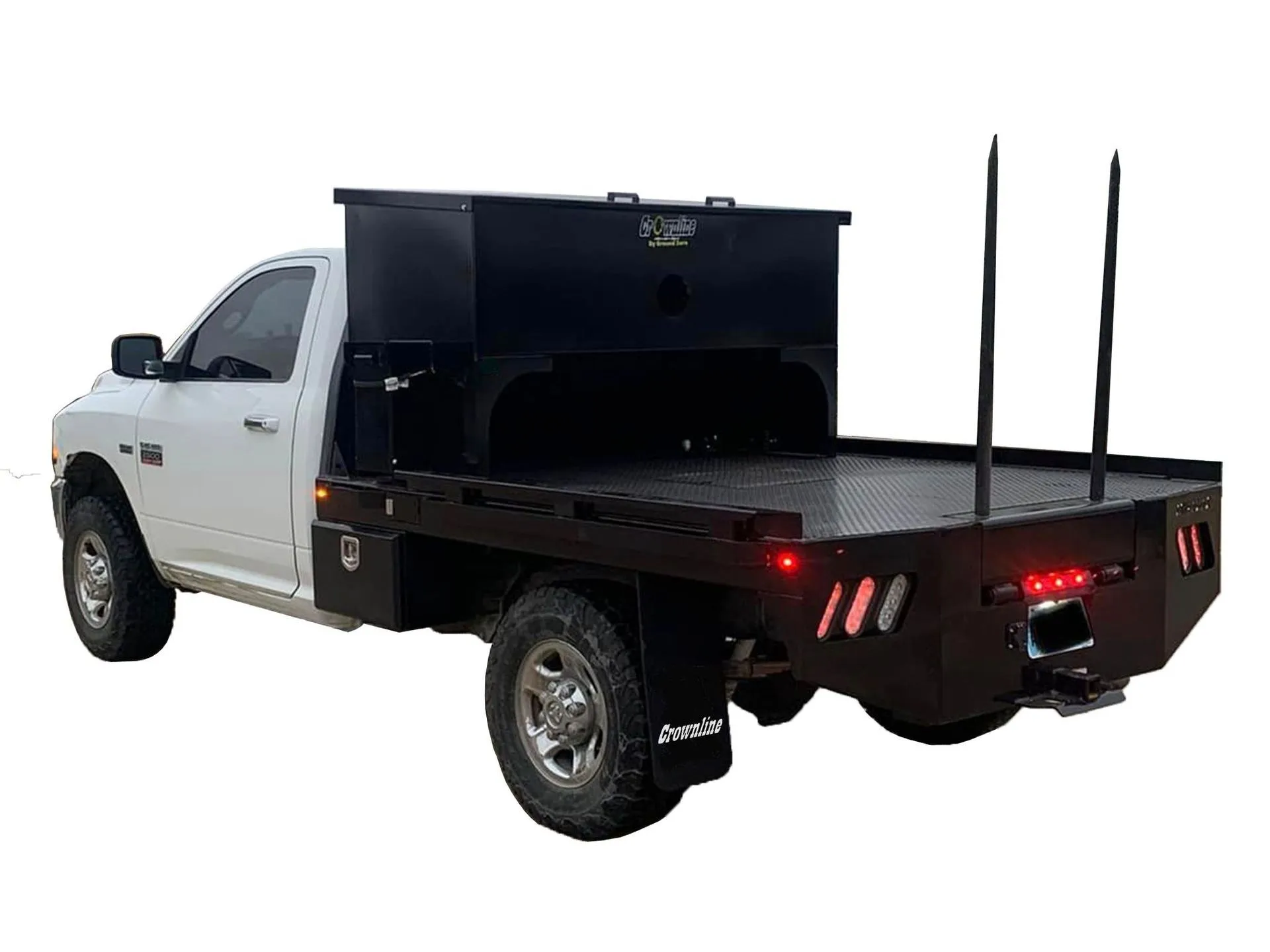 photo of truck with the arm bed viewed from the side